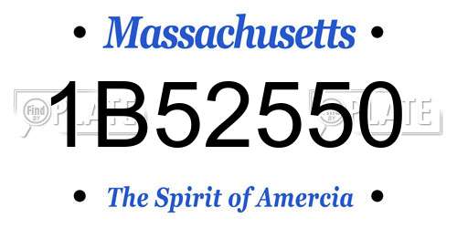 1B52550 Massachusetts License Plate