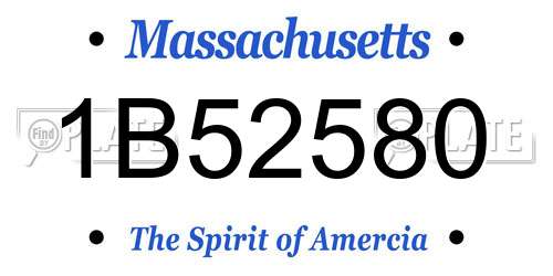 1B52580 Massachusetts License Plate