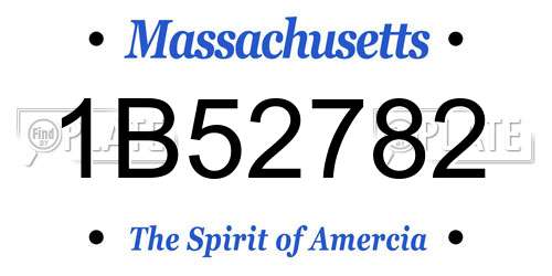 1B52782 Massachusetts License Plate