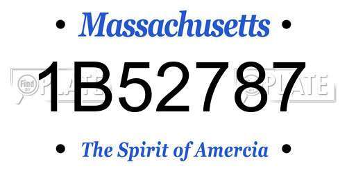 1B52787 Massachusetts License Plate