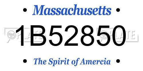 1B52850 Massachusetts License Plate