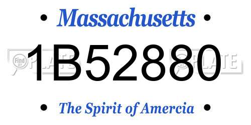 1B52880 Massachusetts License Plate