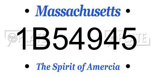 1B54945 Massachusetts License Plate