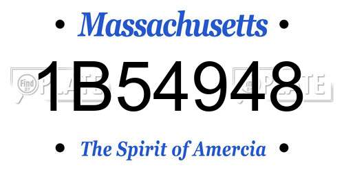 1B54948 Massachusetts License Plate