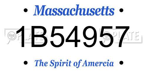 1B54957 Massachusetts License Plate