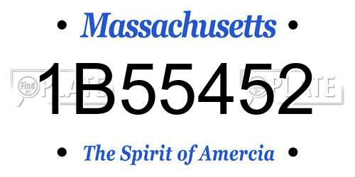 1B55452 Massachusetts License Plate