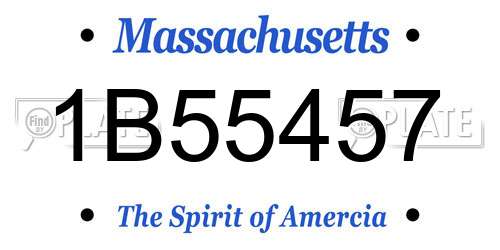 1B55457 Massachusetts License Plate