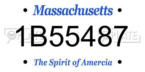 1B55487 Massachusetts License Plate