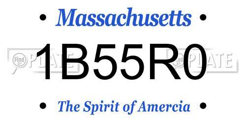 1B55R0 Massachusetts License Plate