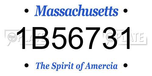 1B56731 Massachusetts License Plate