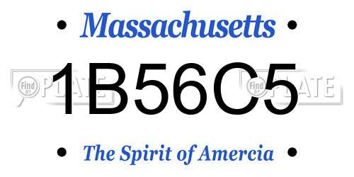 1B56C5 Massachusetts License Plate