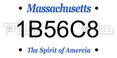 1B56C8 Massachusetts License Plate