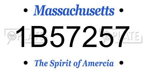 1B57257 Massachusetts License Plate