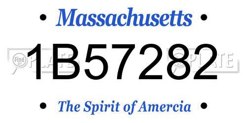 1B57282 Massachusetts License Plate