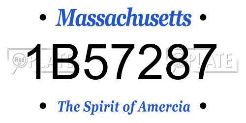 1B57287 Massachusetts License Plate