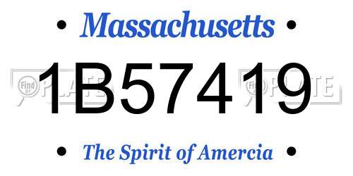 1B57419 Massachusetts License Plate