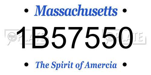 1B57550 Massachusetts License Plate
