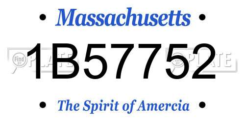 1B57752 Massachusetts License Plate