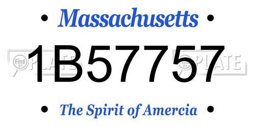 1B57757 Massachusetts License Plate