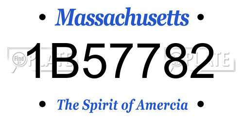 1B57782 Massachusetts License Plate