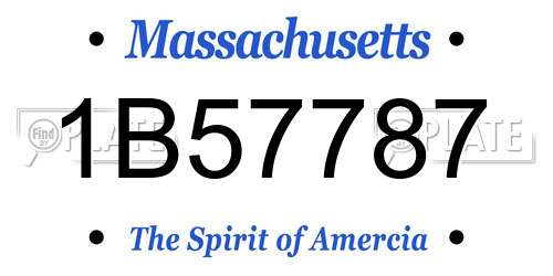 1B57787 Massachusetts License Plate