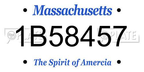 1B58457 Massachusetts License Plate
