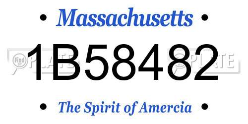 1B58482 Massachusetts License Plate