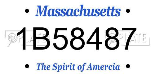 1B58487 Massachusetts License Plate