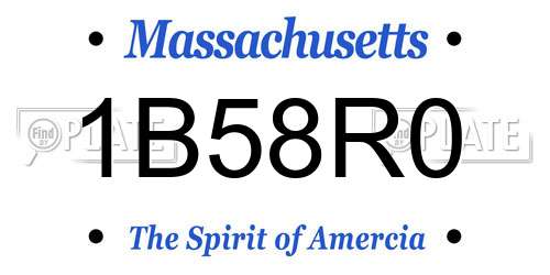 1B58R0 Massachusetts License Plate