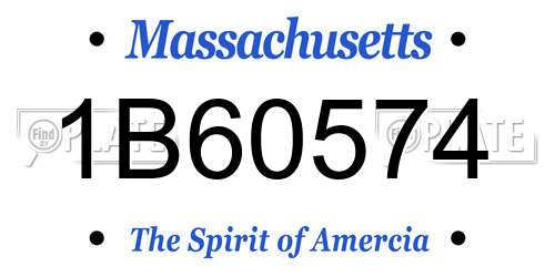1B60574 Massachusetts License Plate