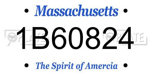 1B60824 Massachusetts License Plate
