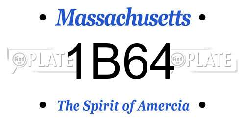 1B64 Massachusetts License Plate