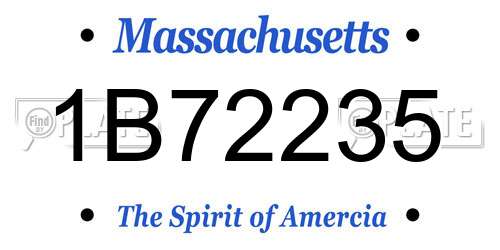 1B72235 Massachusetts License Plate