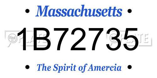 1B72735 Massachusetts License Plate