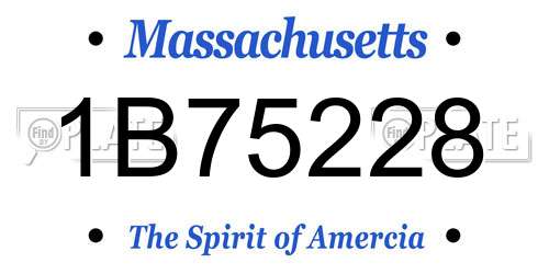 1B75228 Massachusetts License Plate