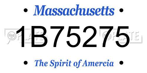 1B75275 Massachusetts License Plate