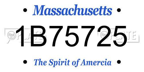 1B75725 Massachusetts License Plate