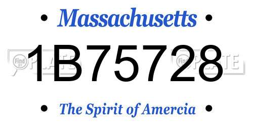 1B75728 Massachusetts License Plate