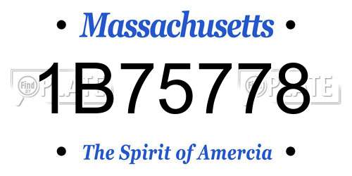 1B75778 Massachusetts License Plate