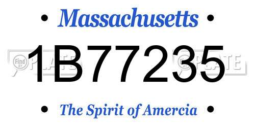 1B77235 Massachusetts License Plate