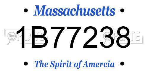 1B77238 Massachusetts License Plate