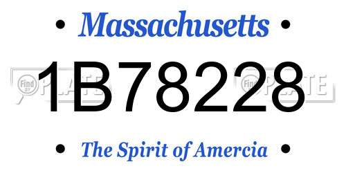 1B78228 Massachusetts License Plate