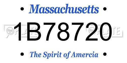 1B78720 Massachusetts License Plate
