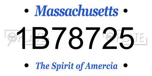1B78725 Massachusetts License Plate