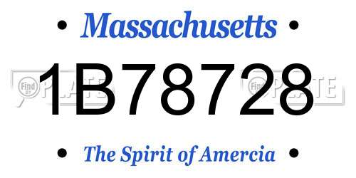 1B78728 Massachusetts License Plate