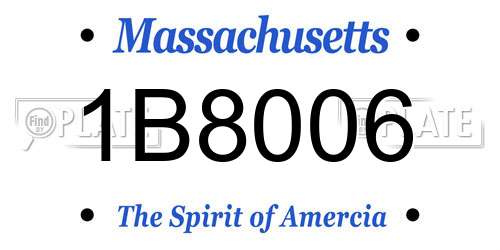 1B8006 Massachusetts License Plate