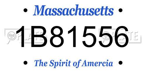1B81556 Massachusetts License Plate