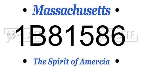 1B81586 Massachusetts License Plate