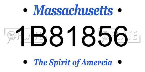 1B81856 Massachusetts License Plate