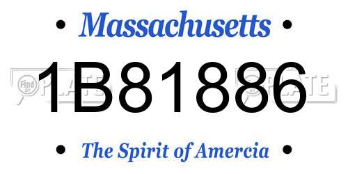 1B81886 Massachusetts License Plate